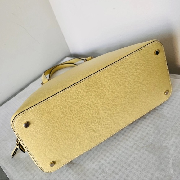 NWOT  Kate Spade Maise Medium Dome Satchel Pebbled Patterson Bag Yellow - Picture 2 of 13